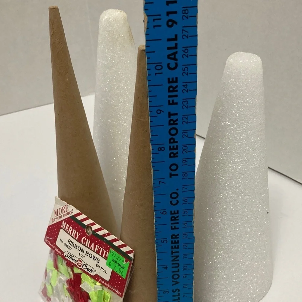 Craft cones for holiday season craft projects and pack of 60 1 1/4 “ bows